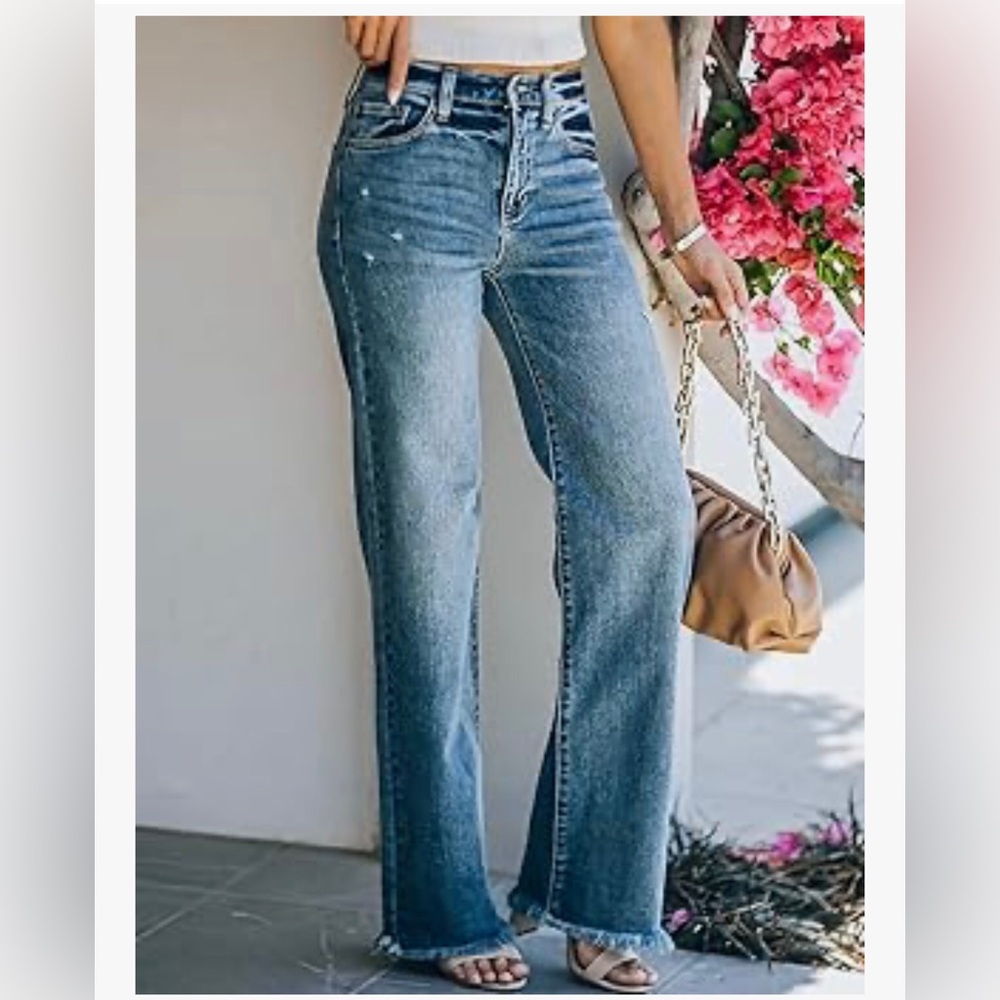 Dokotoo -Amazon women high rise ripped flare jeans
